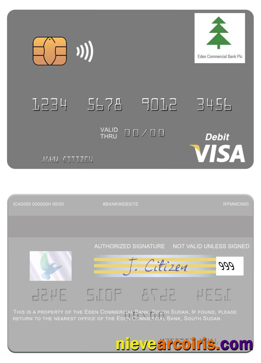 South Sudan Eden Commercial Bank visa debit card